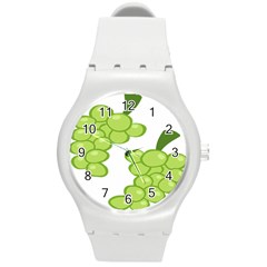 Fruit Green Grape Round Plastic Sport Watch (m)