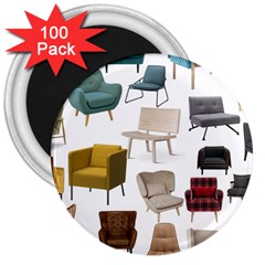 Furnitur Chair 3  Magnets (100 Pack) by Mariart