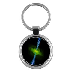 Gas Yellow Falling Into Black Hole Key Chains (round) 