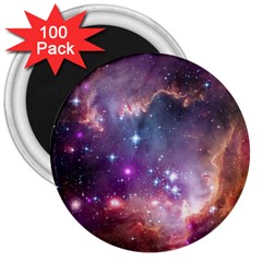 Galaxy Space Star Light Purple 3  Magnets (100 pack)