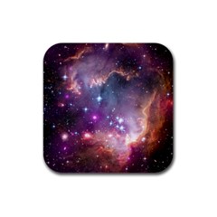 Galaxy Space Star Light Purple Rubber Square Coaster (4 pack) 