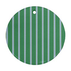 Green Line Vertical Round Ornament (two Sides) by Mariart