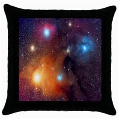 Galaxy Space Star Light Throw Pillow Case (black)