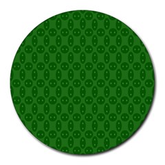 Green Seed Polka Round Mousepads