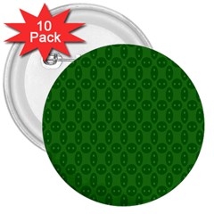 Green Seed Polka 3  Buttons (10 Pack)  by Mariart