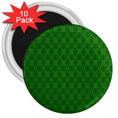 Green Seed Polka 3  Magnets (10 Pack) 