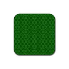 Green Seed Polka Rubber Coaster (square) 