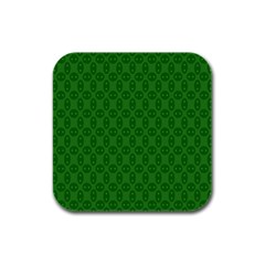 Green Seed Polka Rubber Square Coaster (4 Pack)  by Mariart