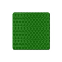 Green Seed Polka Square Magnet by Mariart