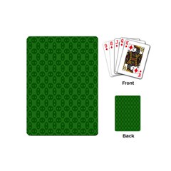 Green Seed Polka Playing Cards (mini)  by Mariart