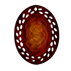High Res Nostars Orange Gold Oval Filigree Ornament (two Sides) by Mariart
