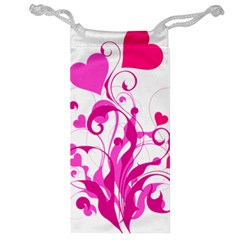 Heart Flourish Pink Valentine Jewelry Bag by Mariart