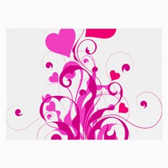 Heart Flourish Pink Valentine Large Glasses Cloth by Mariart