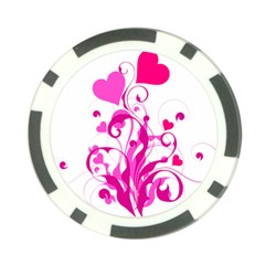 Heart Flourish Pink Valentine Poker Chip Card Guard (10 Pack) by Mariart