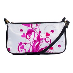 Heart Flourish Pink Valentine Shoulder Clutch Bags by Mariart