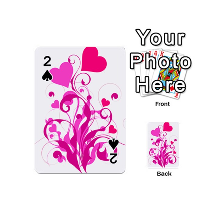 Heart Flourish Pink Valentine Playing Cards 54 (Mini) 