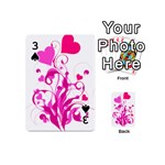 Heart Flourish Pink Valentine Playing Cards 54 (Mini)  Front - Spade3