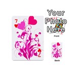 Heart Flourish Pink Valentine Playing Cards 54 (Mini)  Front - Heart7