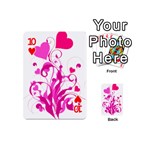 Heart Flourish Pink Valentine Playing Cards 54 (Mini)  Front - Heart10