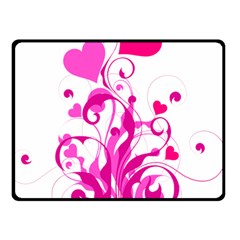 Heart Flourish Pink Valentine Double Sided Fleece Blanket (small) 