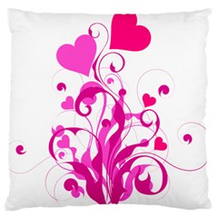 Heart Flourish Pink Valentine Standard Flano Cushion Case (one Side) by Mariart