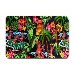 Hawaiian Girls Black Flower Floral Summer Small Doormat 