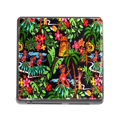 Hawaiian Girls Black Flower Floral Summer Memory Card Reader (square) by Mariart
