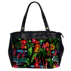 Hawaiian Girls Black Flower Floral Summer Office Handbags