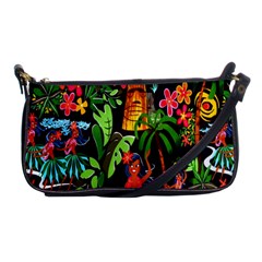 Hawaiian Girls Black Flower Floral Summer Shoulder Clutch Bags