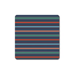 Horizontal Line Blue Green Square Magnet by Mariart