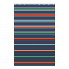 Horizontal Line Blue Green Shower Curtain 48  X 72  (small)  by Mariart