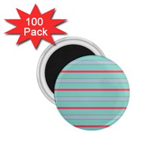 Horizontal Line Blue Red 1 75  Magnets (100 Pack) 