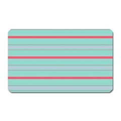 Horizontal Line Blue Red Magnet (rectangular) by Mariart