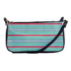 Horizontal Line Blue Red Shoulder Clutch Bags