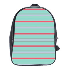 Horizontal Line Blue Red School Bag (xl)