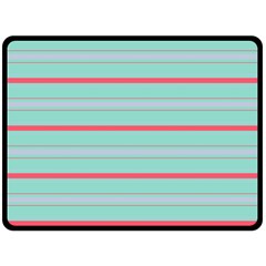 Horizontal Line Blue Red Double Sided Fleece Blanket (large)  by Mariart