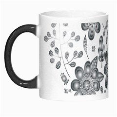 Grayscale Floral Heart Background Morph Mugs