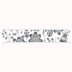 Grayscale Floral Heart Background Small Bar Mats