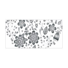 Grayscale Floral Heart Background Yoga Headband