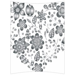 Grayscale Floral Heart Background Back Support Cushion