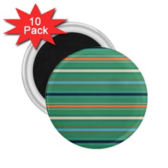 Horizontal Line Green Red Orange 2 25  Magnets (10 Pack) 