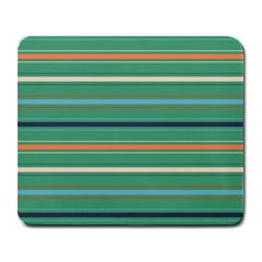 Horizontal Line Green Red Orange Large Mousepads by Mariart