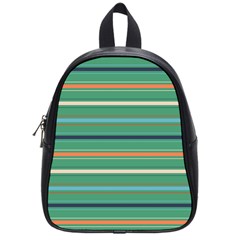 Horizontal Line Green Red Orange School Bag (small) by Mariart