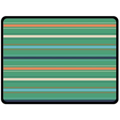 Horizontal Line Green Red Orange Fleece Blanket (large) 