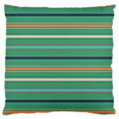 Horizontal Line Green Red Orange Standard Flano Cushion Case (two Sides) by Mariart