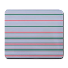 Horizontal Line Green Pink Gray Large Mousepads