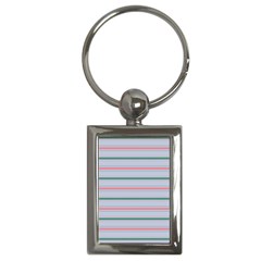 Horizontal Line Green Pink Gray Key Chains (rectangle) 