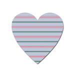 Horizontal Line Green Pink Gray Heart Magnet Front