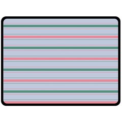 Horizontal Line Green Pink Gray Fleece Blanket (large) 