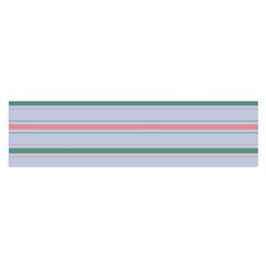 Horizontal Line Green Pink Gray Satin Scarf (oblong)